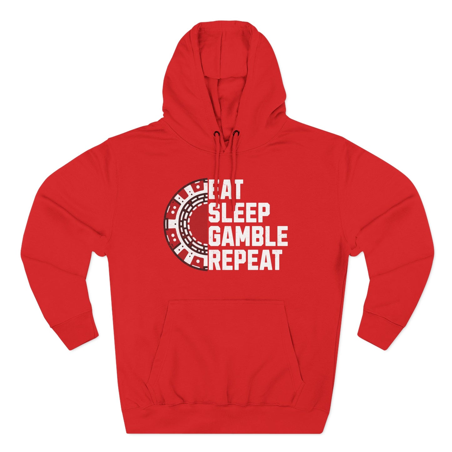 Eat, Sleep, Gamble, Repeat — Premium 3-Panel Fleece Hoodie