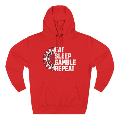 Eat, Sleep, Gamble, Repeat — Premium 3-Panel Fleece Hoodie