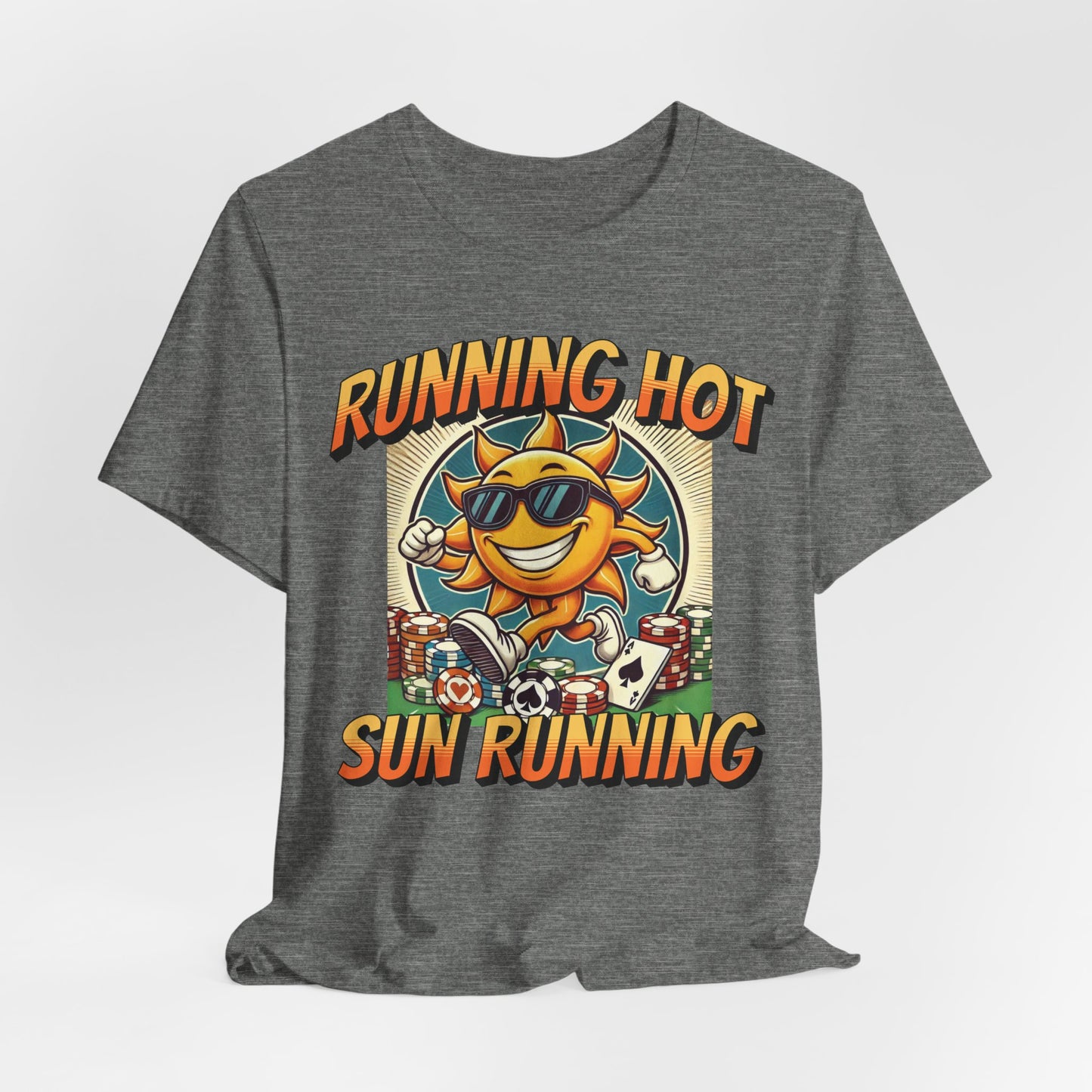 Running Hot: Sun Running Poker T-Shirt