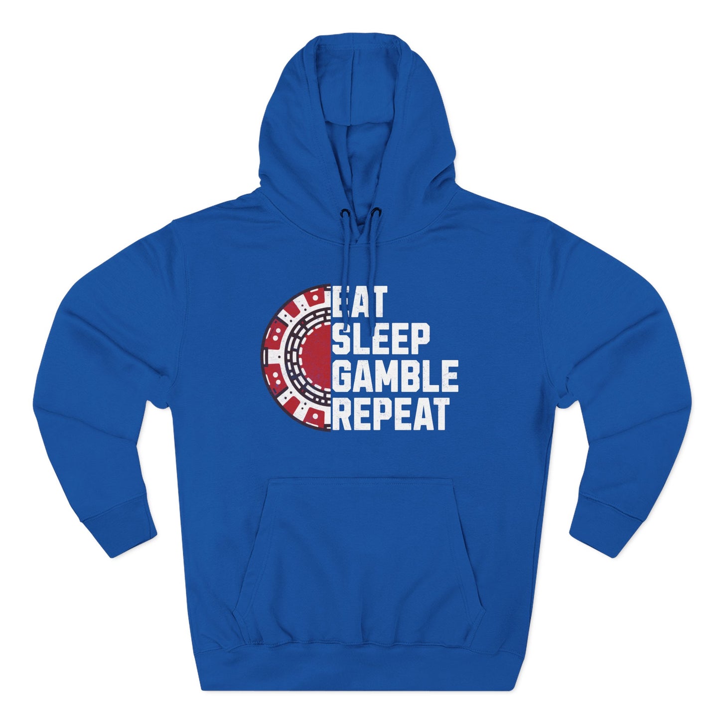 Eat, Sleep, Gamble, Repeat — Premium 3-Panel Fleece Hoodie