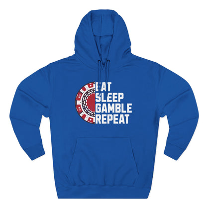 Eat, Sleep, Gamble, Repeat — Premium 3-Panel Fleece Hoodie