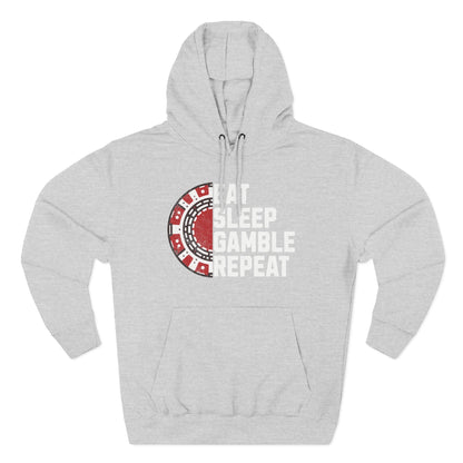 Eat, Sleep, Gamble, Repeat — Premium 3-Panel Fleece Hoodie